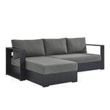 Tahoe Outdoor Patio Powder-Coated Aluminum 2-Piece Left-Facing Chaise Sectional Sofa Set