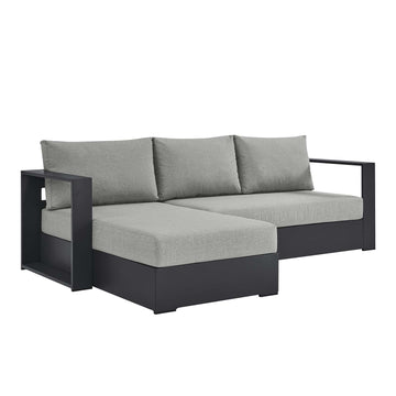 Tahoe Outdoor Patio Powder-Coated Aluminum 2-Piece Left-Facing Chaise Sectional Sofa Set