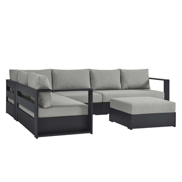 Tahoe Outdoor Patio Powder-Coated Aluminum 5-Piece Sectional Sofa Set