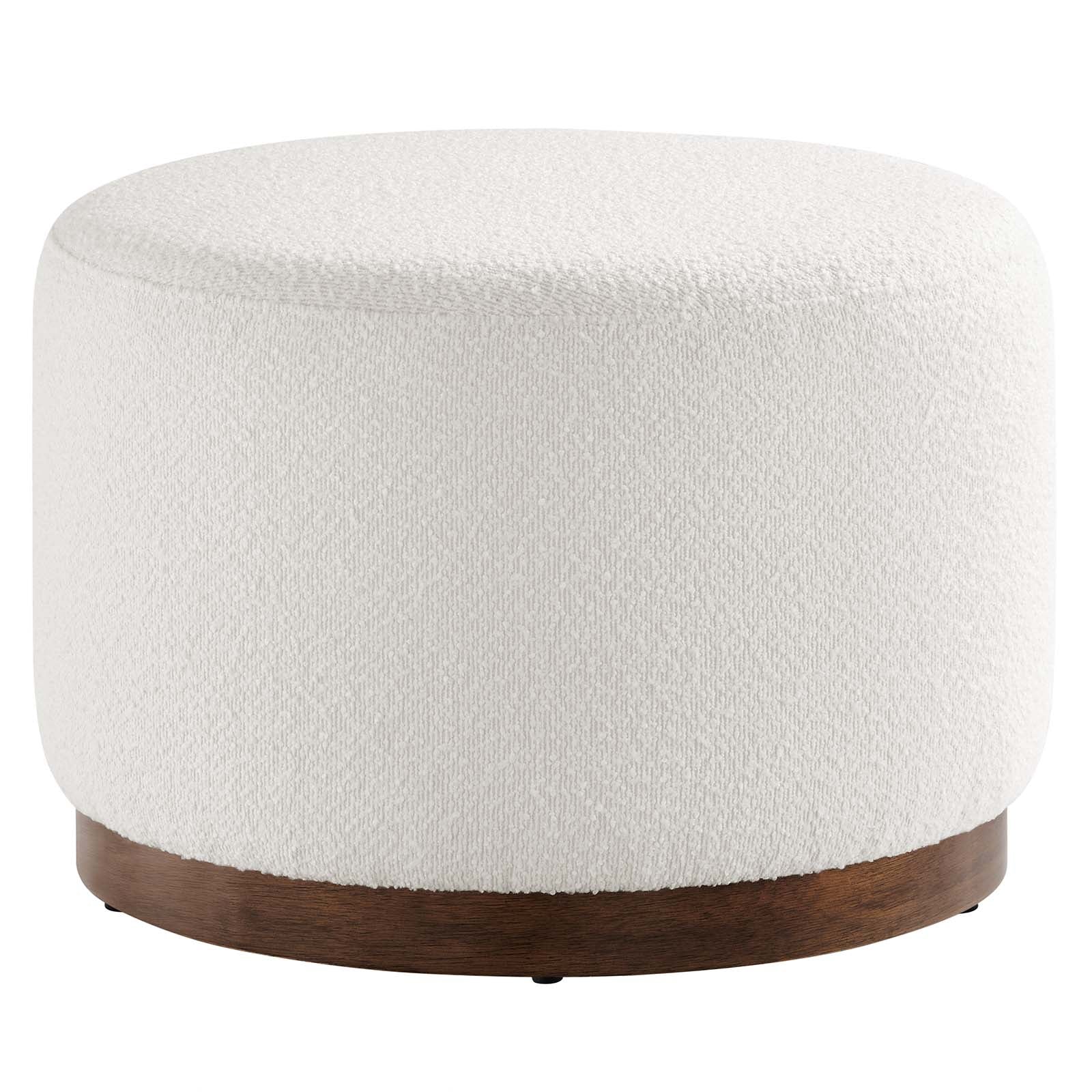 Tilden Large 23" Round Boucle Upholstered Ottoman