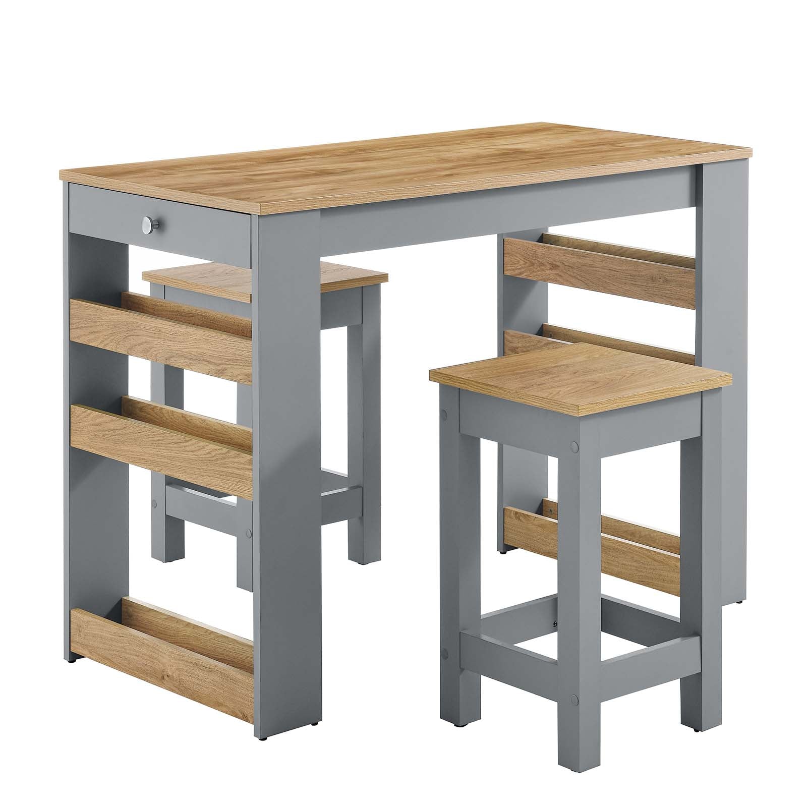 Galley 3-Piece Kitchen Island and Stool Set