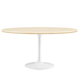 Lippa 60" Oval Artificial Travertine  Dining Table