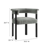 Imogen Woven Heathered Fabric Upholstered Barrel Dining Chairs - Set of 2