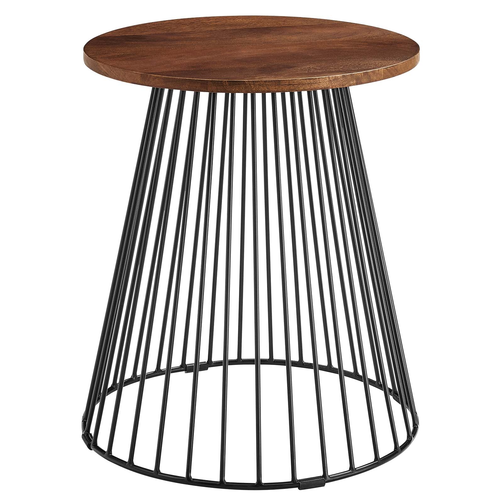 Valeo Round Wood and Metal Side Table