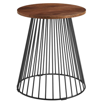 Valeo Round Wood and Metal Side Table
