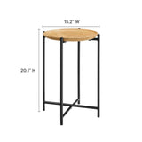 Xilo Round Wood and Metal Side Table