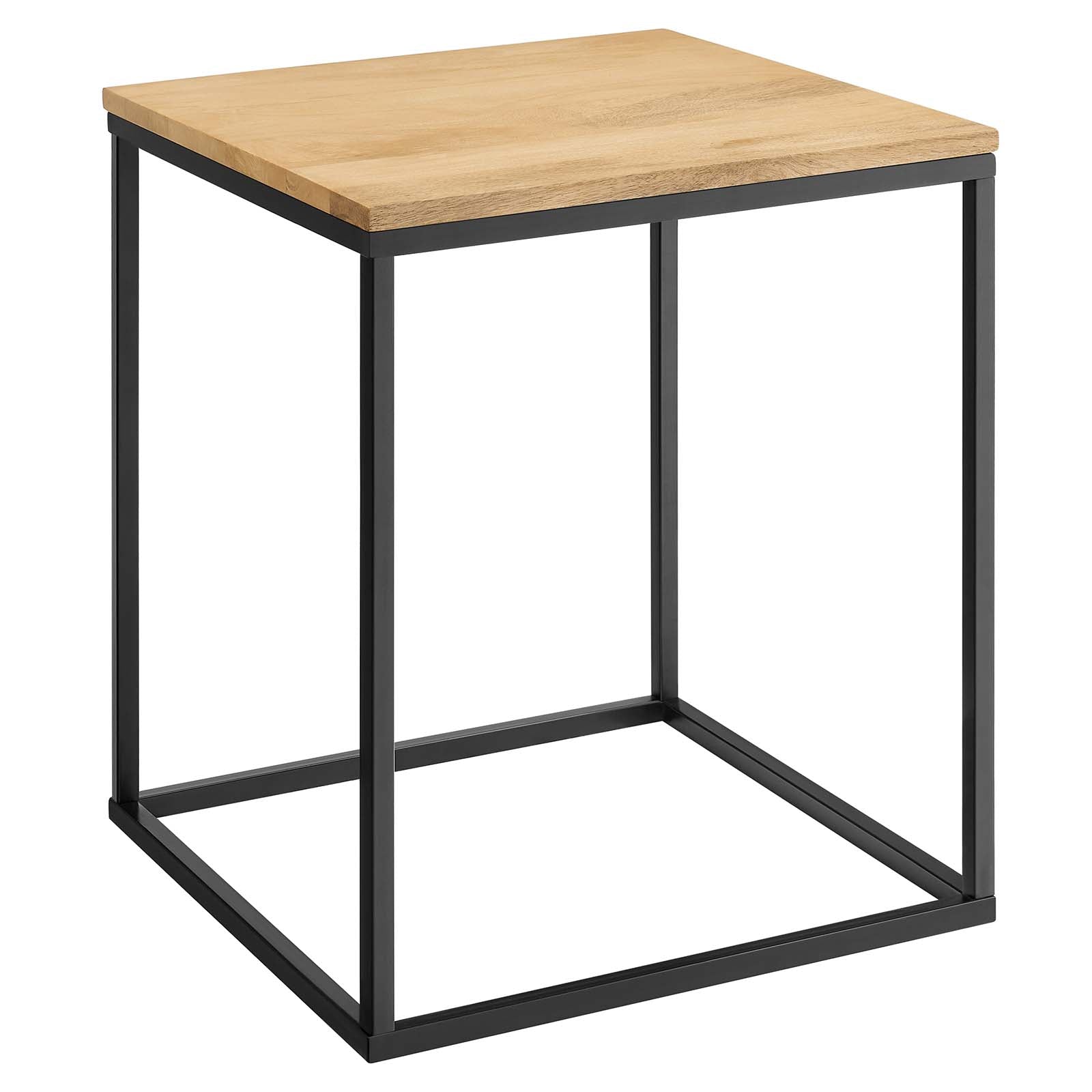 Zora Square Wood and Metal Side Table