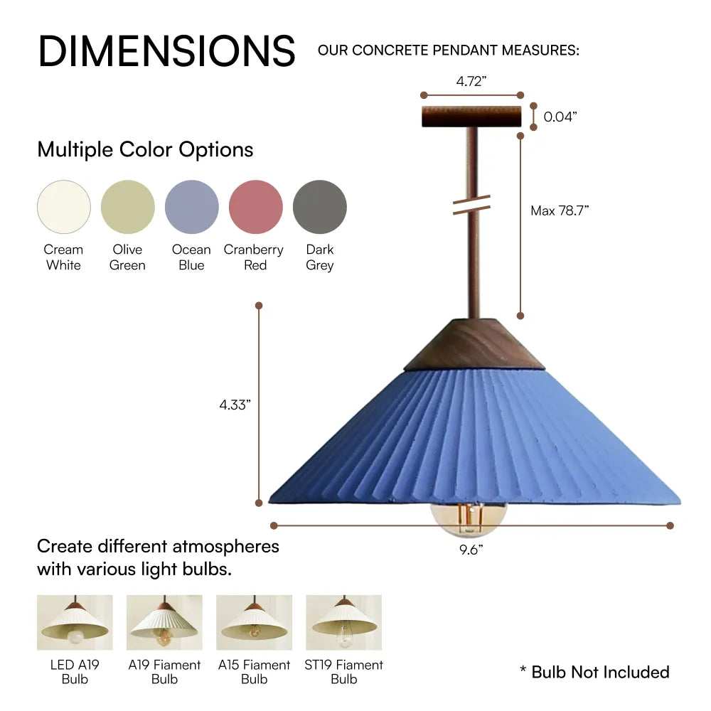 Summit Mountain  Ocean Blue Pendant Light, Max 20W, E26 Base, Damp Rated