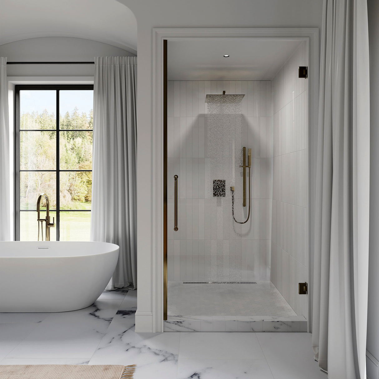 ZLINE Autograph Edition Crystal Bay Thermostatic Shower System in Polished Gold (CBY-SHS-T2-PG)