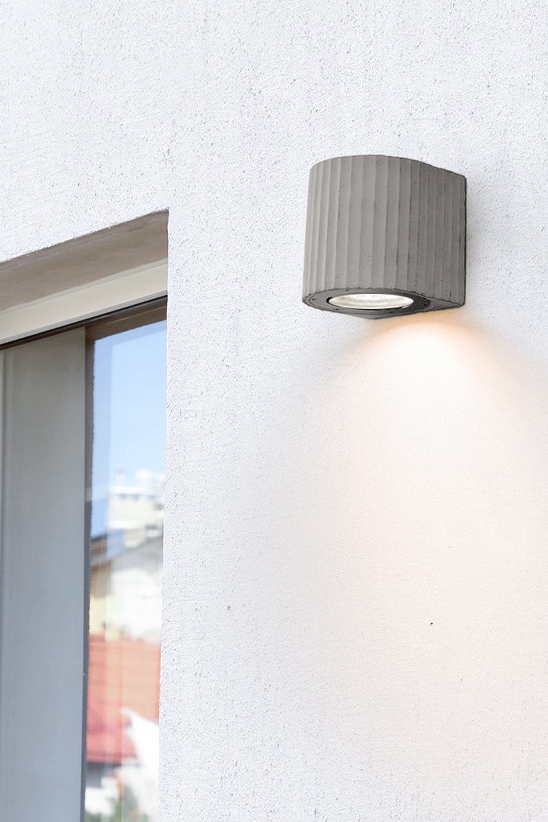 Corinthian Cement Grey Wall Light, Max 20W, E26 Base, Wet Rated