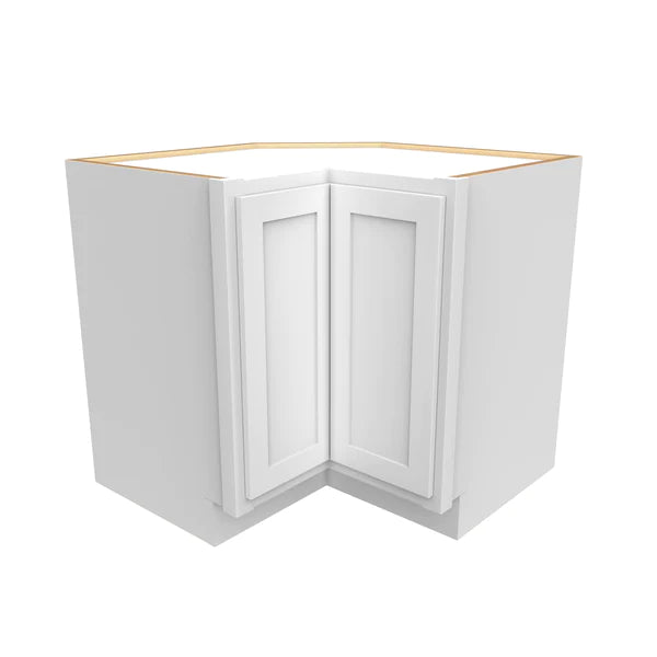 Shaker White - Lazy Susan Base Cabinet w/ Wood Tray - 36W x 34.5H x 24D