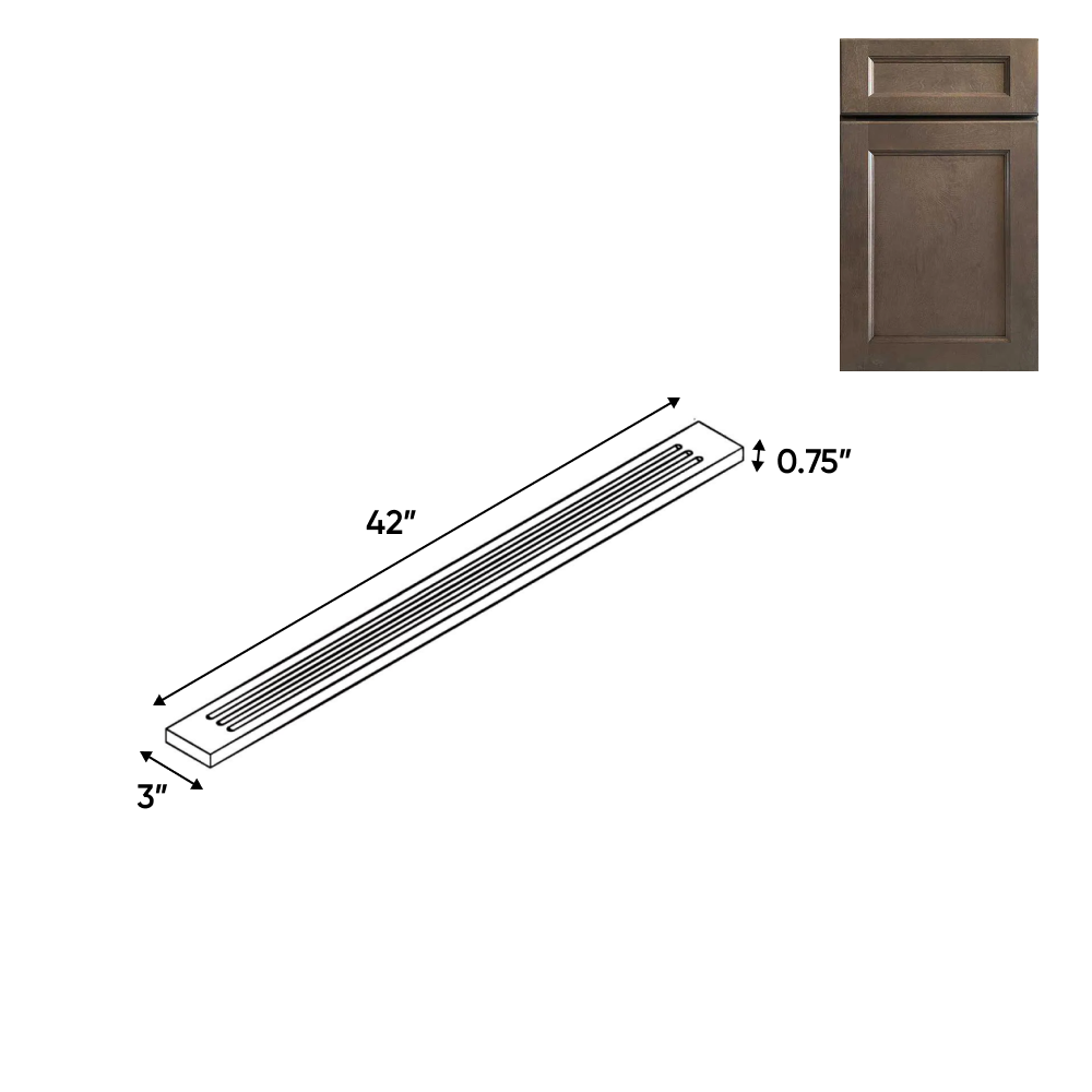 RTA - Essence Cemento - Flutted Wall Fillers - 3"W x 42"H x 0.75"D - ESC-FF342