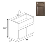 RTA - Essence Cemento - Farm Sink Base Cabinets - 36"W x 34.5"H x 24"D - ESC-FS36