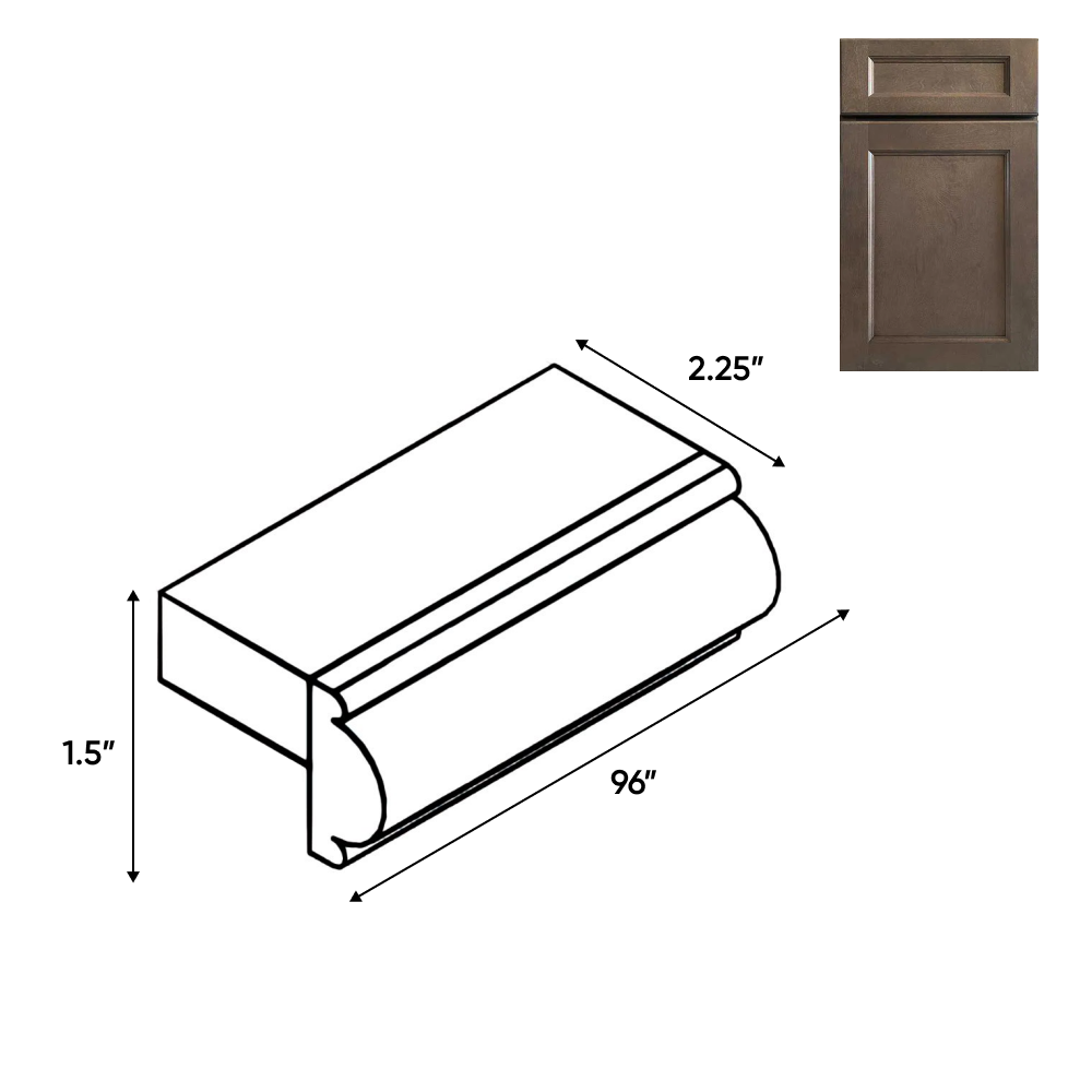 RTA - Essence Cemento - Light Rail Molding - 96"W x 1.5"H x 1.5"D - ESC-LVB