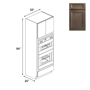 RTA - Essence Cemento - Double Oven Cabinets - 33"W x 84"H x 24"D - ESC-OC338424