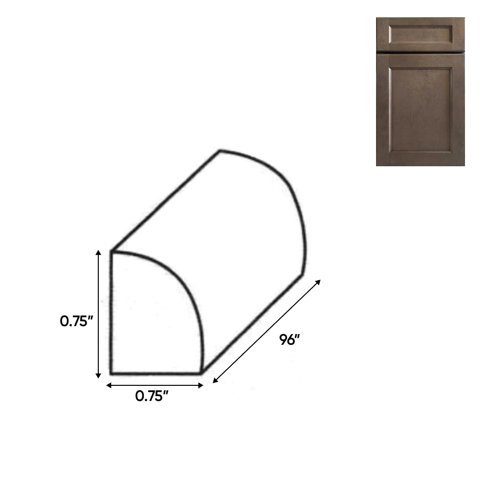 RTA - Essence Cemento - Quarter Round Molding - 96"W x 0.75"H x 0.75"D - ESC-QR