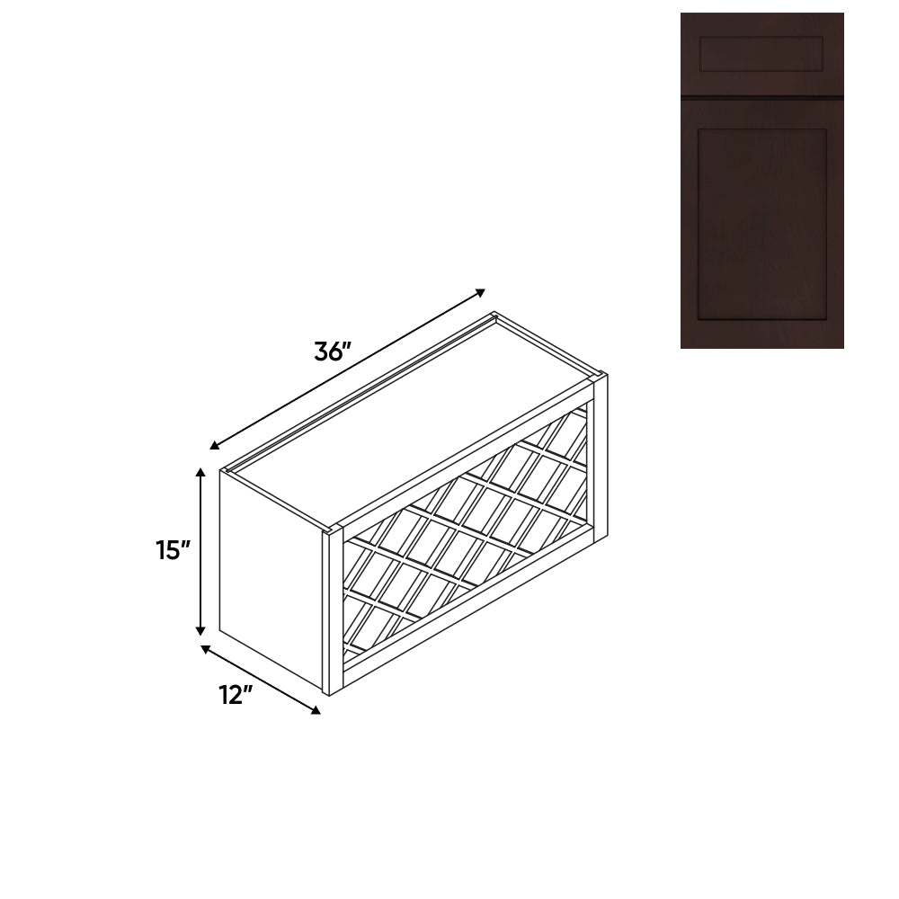 RTA - Beech Espresso - Wine Rack - 36"W x 15"H x 12"D - BE-3615WR