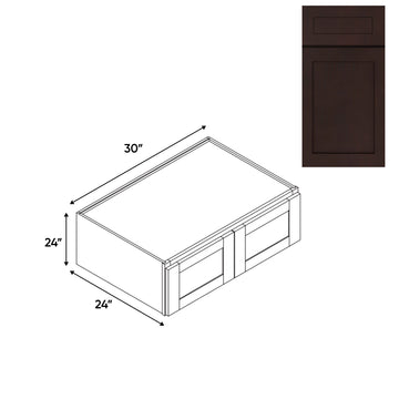 RTA - Beech Espresso - Wall High Cabinets with 2 Door - 30