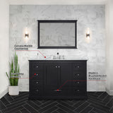 Dukes 48 in. Bathroom Freestanding Bathroom Vanity With Undermount Ceramic Sink with White Carrara Marble Top