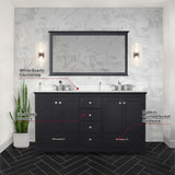 Dukes Espresso Freestanding Bathroom Vanity with White Quartz Top, White Square Sink