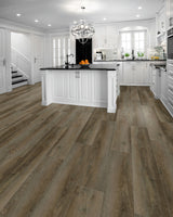 WPC Luxury Vinyl Flooring, Click Lock Floating, Tuscan Ash, 9" X 60" X 8mm, 22 mil Wear Layer - Essentials Collection (29.92 SQFT/CTN)