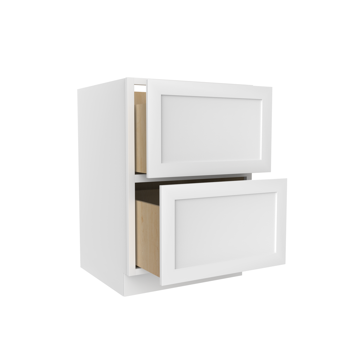 RTA - Fashion White - Two Drawer Base Cabinet | 24"W x 34.5"H x 24"D