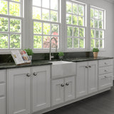 ZLINE 24 in. Venice Farmhouse Apron Front Reversible Single Bowl Fireclay Kitchen Sink with Bottom Grid in White Gloss (FRC5120-WH-24)