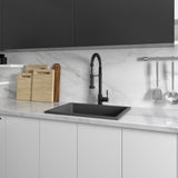 ZLINE 24 in. Rome Dual Mount Single Bowl Fireclay Kitchen Sink with Bottom Grid in Charcoal (FRC5123-CL-24)