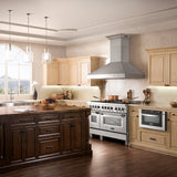 36" ZLINE CrownSound™Ducted Vent Wall Mount Range Hood in Stainless Steel with Built-in Bluetooth Speakers (697CRN-BT-36)