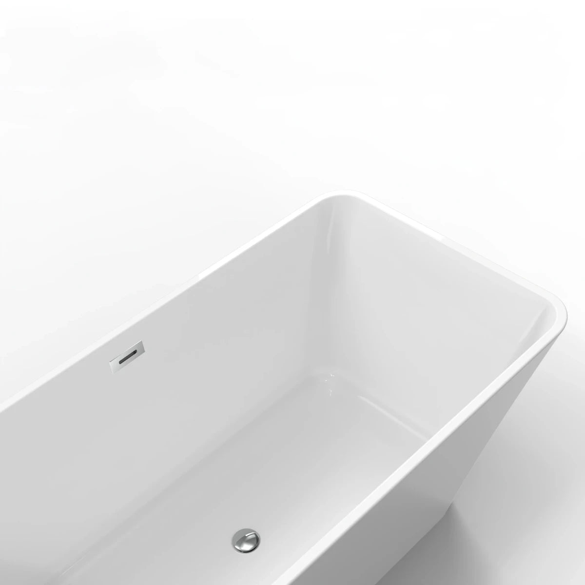 Liberty 67 in. Classic Series Acrylic Freestanding Soaking Bathtub in Glossy White with Chrome-Plated Drain Cover & Pop Up-Overflow Hole