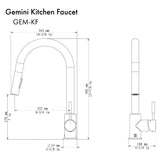 ZLINE Gemini Pull Down Kitchen Faucet in Gun Metal (GEM-KF-GM)