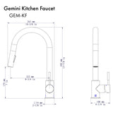 ZLINE Gemini Kitchen Faucet in Brushed Nickel (GEM-KF-BN)