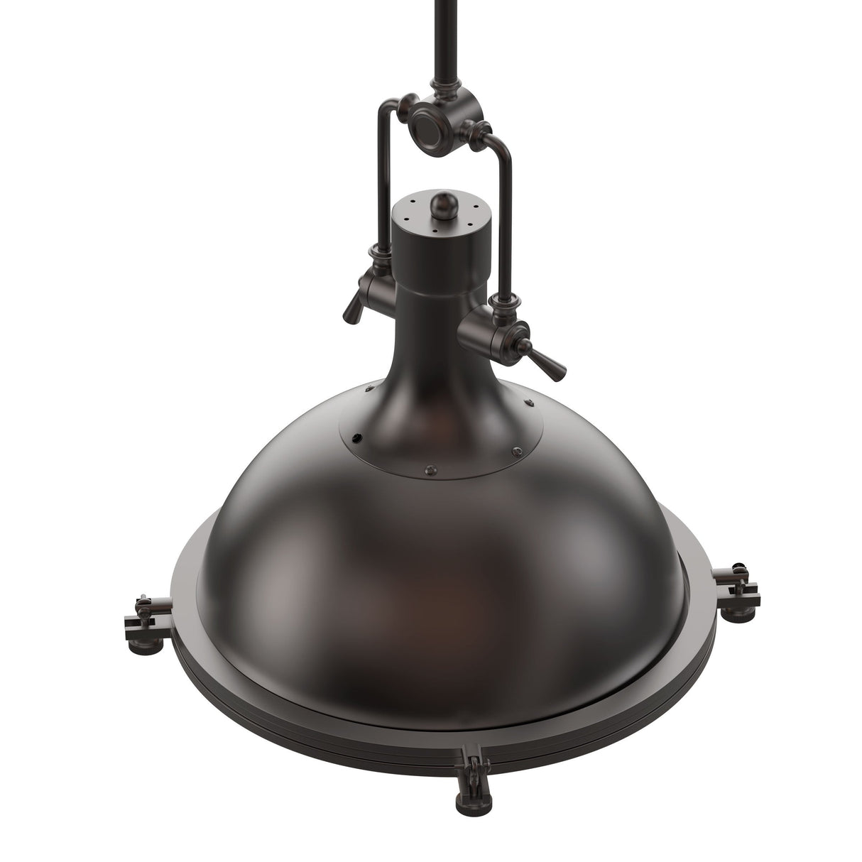 Industrial Pendant Light Fixture, Bronze Finish, Dome Shape, Includes Extension Rods 1x6"+3x12", E26 Base