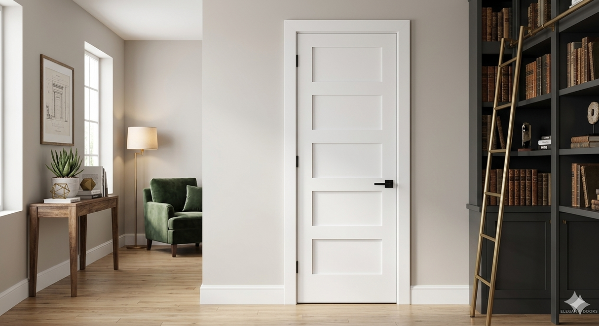 Ivanees 5-Panel Solid Core Shaker Door Slab 96 Inch Height