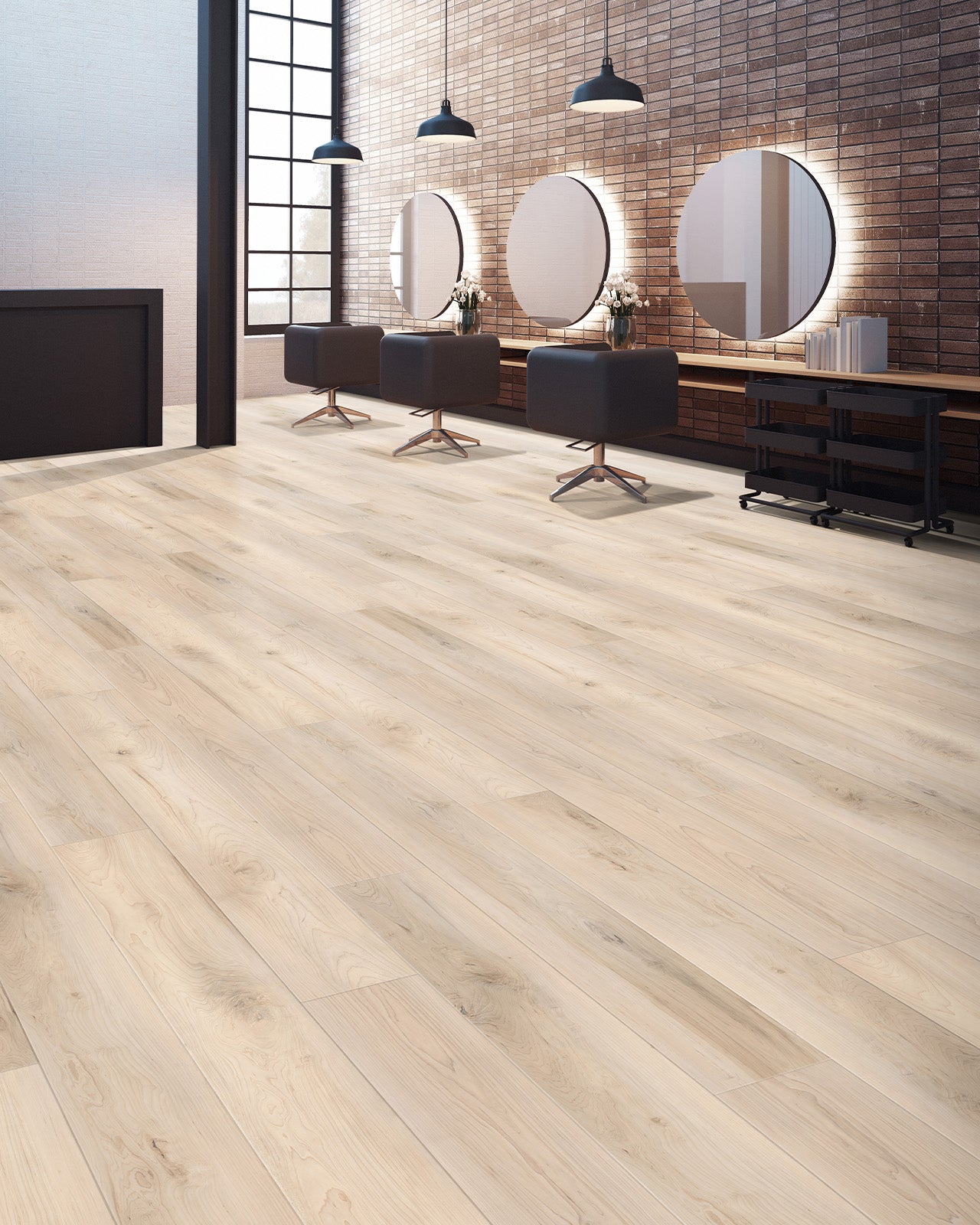 HPC Luxury Vinyl Flooring, Click Lock Floating, Vintage Maple, 7" X 60" X 10mm, 22 mil Wear Layer - Genesis Hpc Collection (17.71 SQFT/CTN)