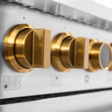 36 in. 5.2 cu. ft. 6 Burners Dual Fuel Range for Propane Gas in Stainless Steel with Kucht Horus Thermostat