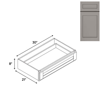 RTA - Grey Shaker - Desk Knee Drawer - 30"W x 8"H x 21"D - GS-DKD3021