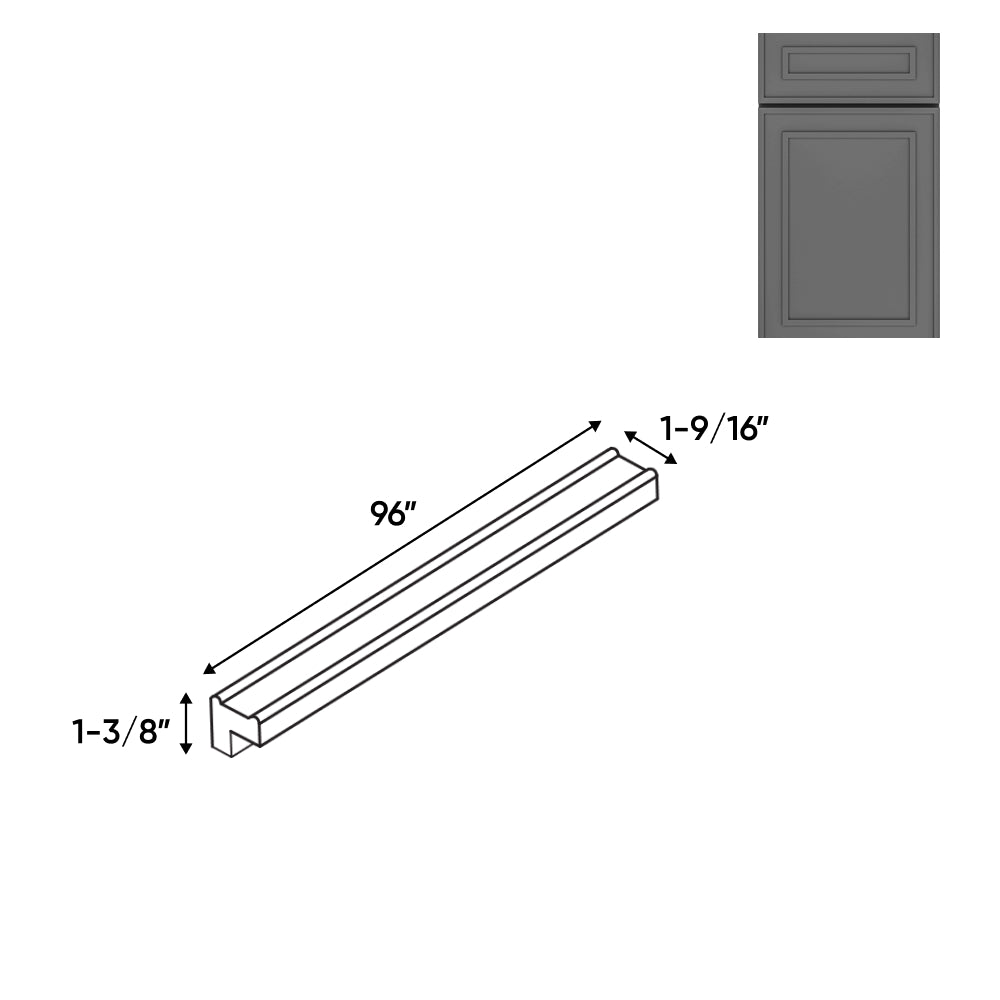 RTA - Elegant Shaker Grey - Light Molding - 96"W x 1 3/8"H x 1 9/16"D