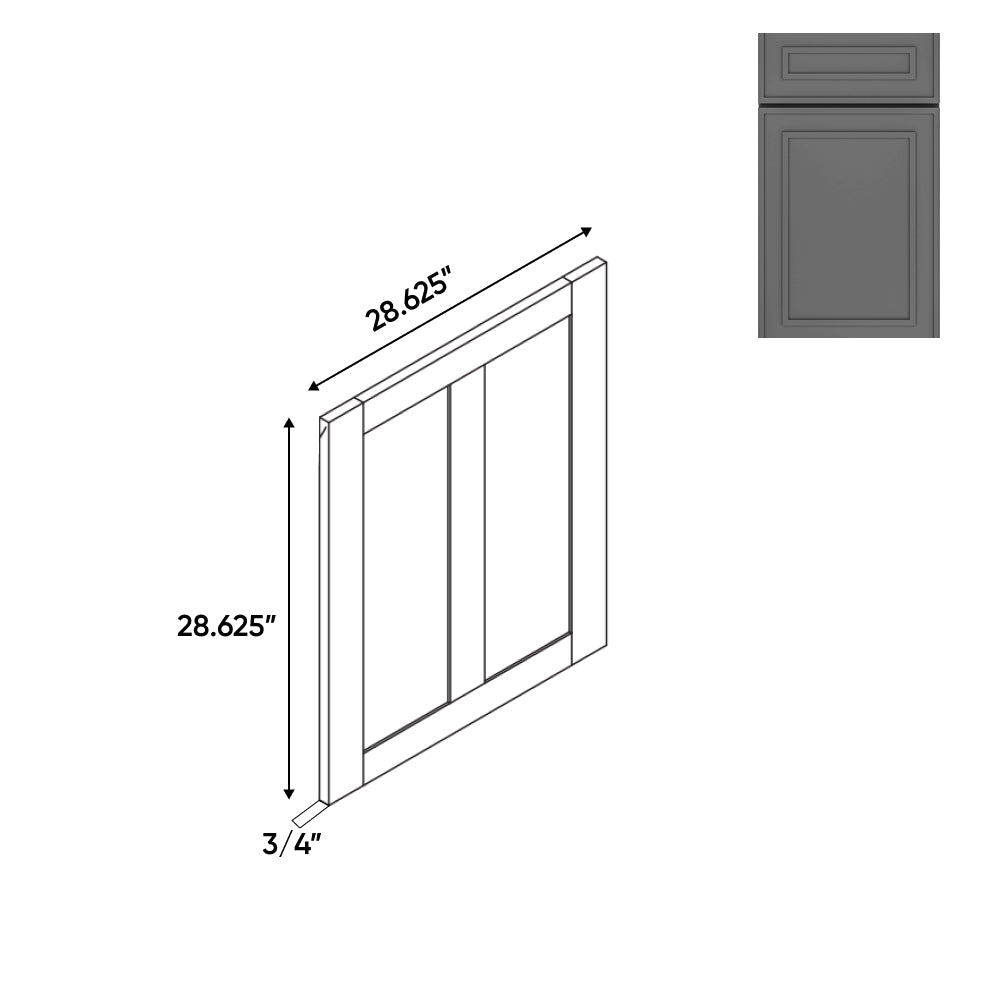 RTA - Elegant Shaker Grey - 3.75"W x 28.62"H - Matching Base End Panel 2