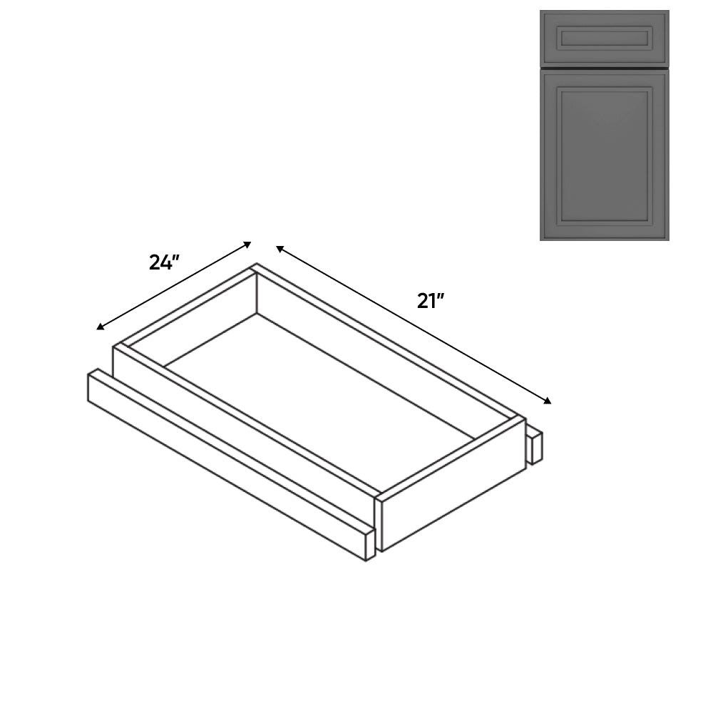 RTA - Elegant Shaker Grey - Base Roll Out Tray - 20"W x 4.25"H x 21"D