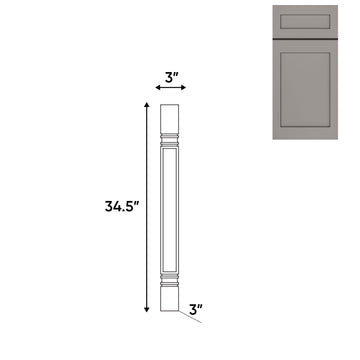 RTA - Grey Shaker - Turning Post - 3"W x 34.5"H x 3"D - GS-TP5