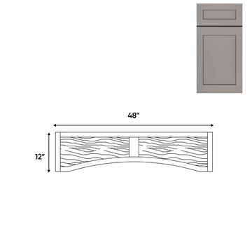 RTA - Grey Shaker - 48"W x 12"H - Valance (Raised Wood Panel) - 48"W x 12"H - GS-VAD48