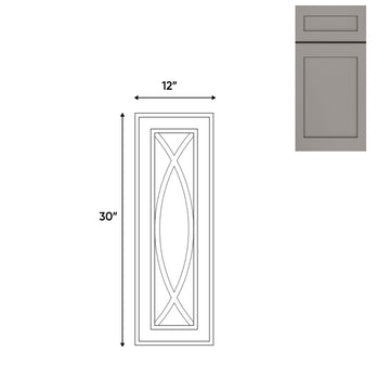 RTA - Grey Shaker - 12"W x 30"H - Wall Decoration Glass Door