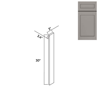 RTA - Grey Shaker - Wood Wall Filler - 3"W x 30"H x 0.75"D - GS-WF330