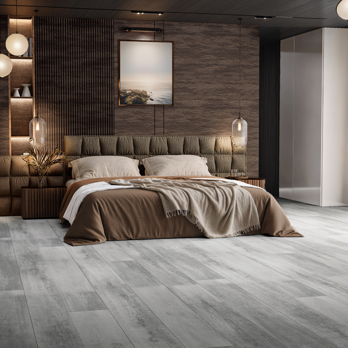 Luxury Vinyl Plank Flooring, Grey Reef, 9" x 72" x 5.5mm, 20 mil Wear Layer - Riptide-II Collection