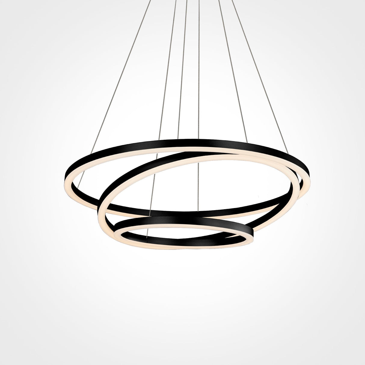 LED Pendant Light Fixture, Round, Dimmable, 3000K (Warm White), Matte Black (P2062-864)