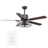 Heritage 52" In. 5 Blade Smart Ceiling Fan with LED Light Kit Works with Wall control, Wi-Fi apps and Voice control via Google Assistant/Alexa/Siri