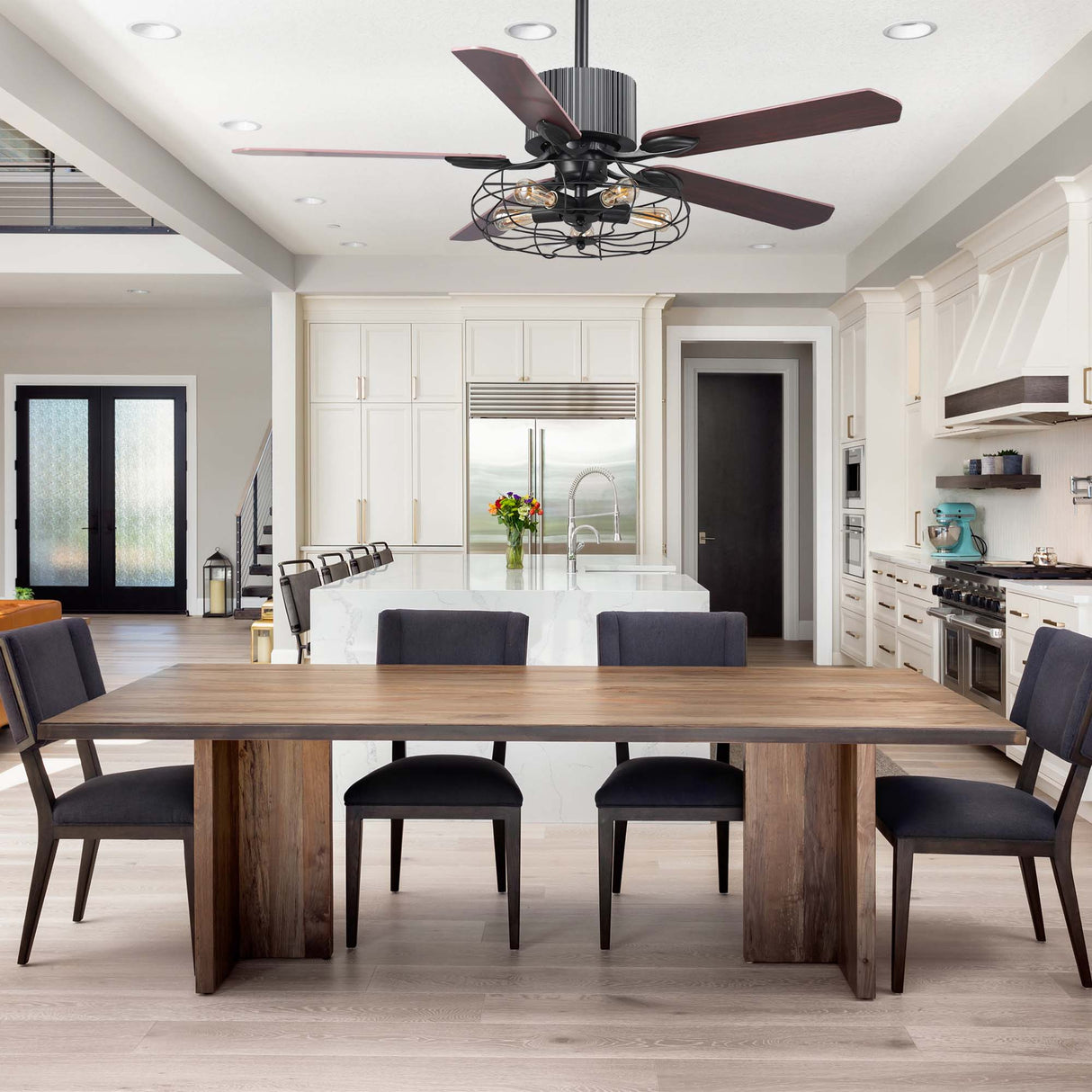 Heritage 52" In. 5 Blade Smart Ceiling Fan with LED Light Kit Works with Wall control, Wi-Fi apps and Voice control via Google Assistant/Alexa/Siri