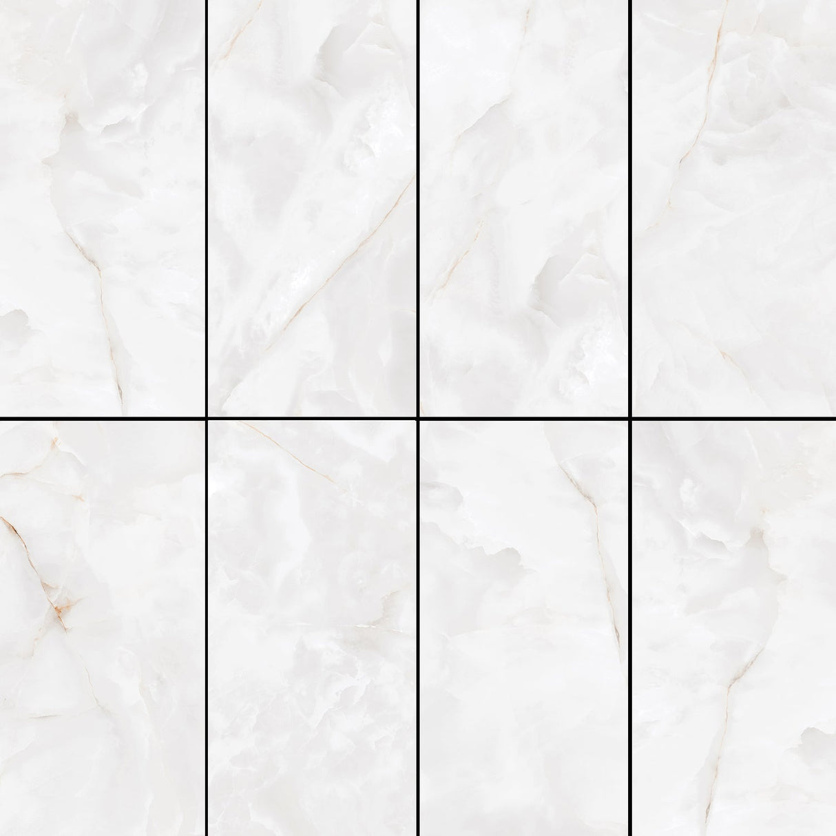 Ice Onyx 24 in. x 48 in. x 8.5 mm Polished Porcelain Floor and Wall Tile, Marble Look (15.55 sq. ft./Case & 2 PCS/Case)