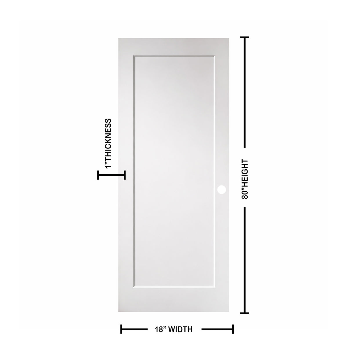 Ivanees 1-Panel Solid Core Shaker Door Slab 80 Inch Height
